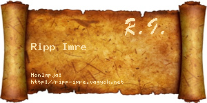 Ripp Imre névjegykártya